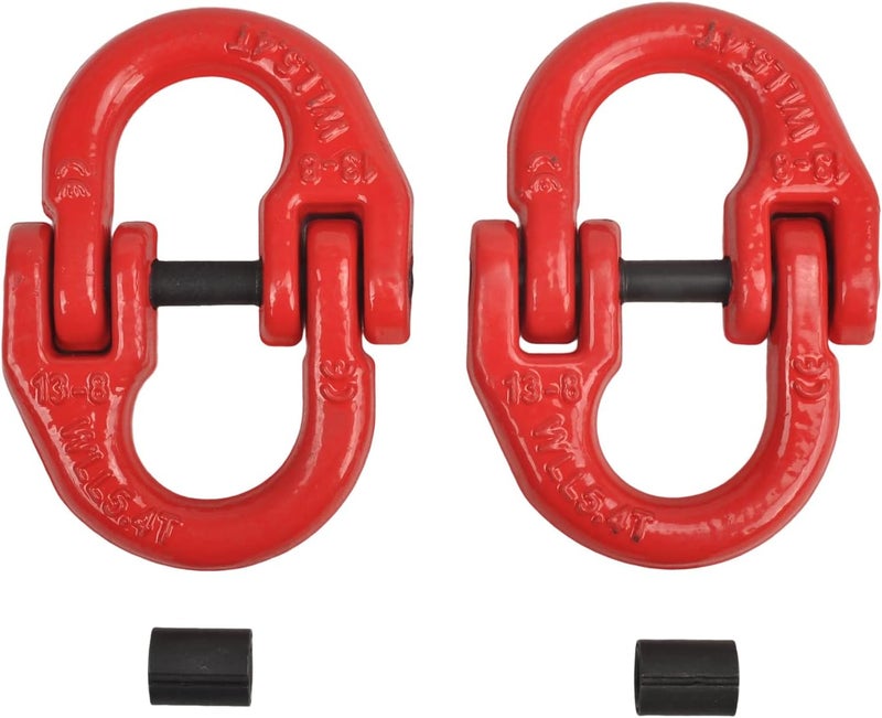 TBAPFS 1/2" Grade 80 Alloy Steel Hammerlock Coupling Link, Tow Hitch Hammer Lock Safety Trailer Chain Adapter Connector Link for Heavy Super Duty Truck Chain Hitch, 12000 Lbs Work Load Limit - Red - Image 1